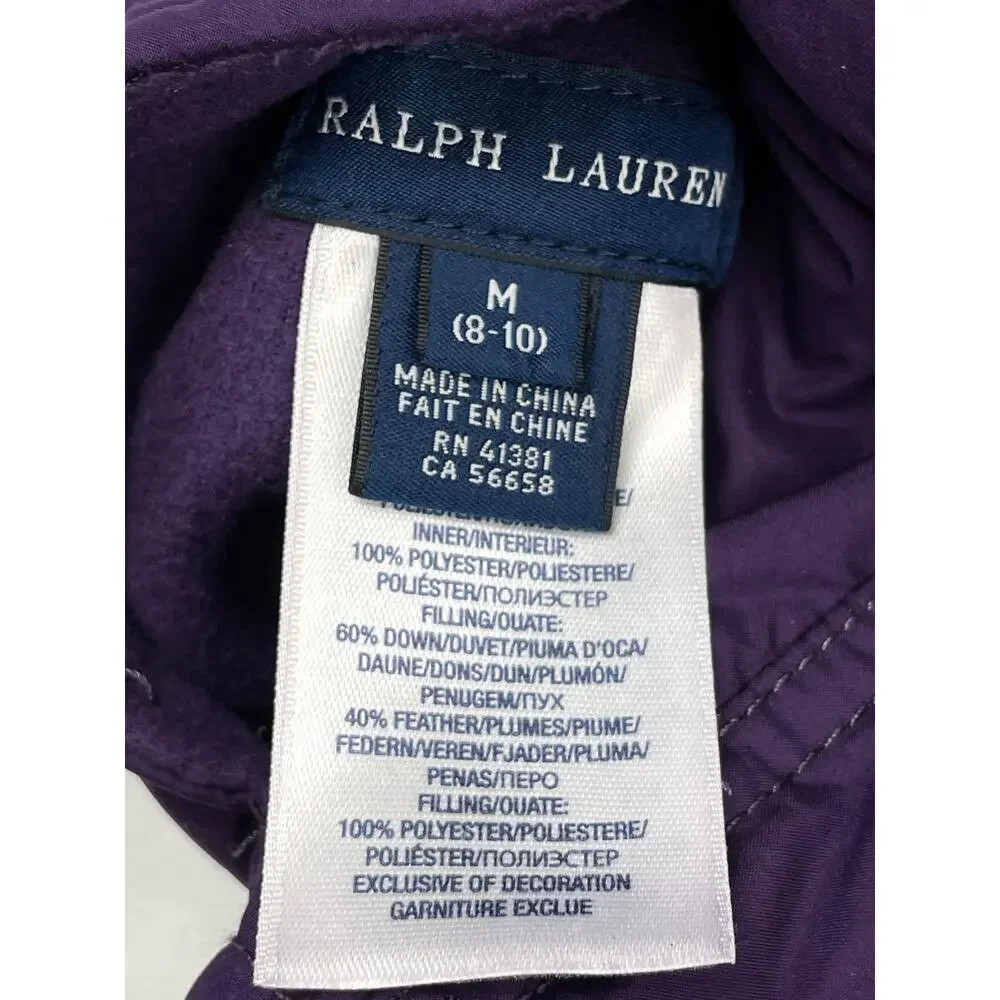 Ralph Lauren County Riders Jockey Vest Pony Reversible Down Vest Girl’s Medium